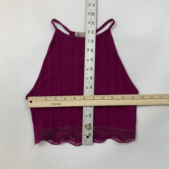 Free People Bralette Women Extra Small Intimately Wine All Your Love Crop Halter - Picture 7 of 12